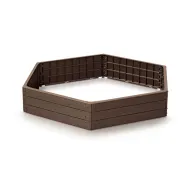 Hnědý vyvýšený stohovatelný zahradní záhon GH27 - 148 x 129 x 25 cm