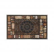 Hnědá vnitřní čistící vstupní rohož FLOMA Ornament - 46 x 76 x 1 cm - zvětšit obrázek