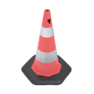 Oranžový (PE) plastový dopravní kužel s podstavcem FLOMA - 2,8 kg - 28 x 50 cm