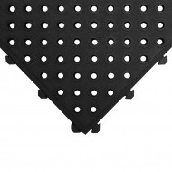 Černá gumová protiúnavová protiskluzová děrovaná rohož Premium Fatigue - 50 x 50 x 2,4 cm - zvětšit obrázek