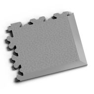 Šedý PVC vinylový zátěžový rohový nájezd XL 2230 (hadí kůže), Fortelock - 14,5 x 14,5 x 0,