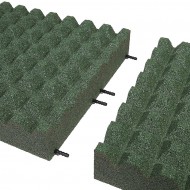 Zelená gumová dopadová dlaždice (V100/R28) FLOMA - délka 50 cm, šířka 50 cm a výška 10 cm - zvětšit obrázek