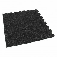 Černo-bílá gumová modulová puzzle dlažba (roh) FLOMA FitFlo SF1050 - 95,6 x 95,6 x 0,8 cm - zvětšit obrázek