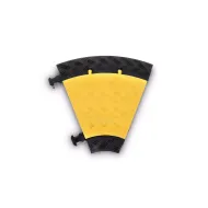 Černo-žlutý plastový rohový kabelový most s víkem levá strana DEFENDER MINI (zahnutí 45°) 