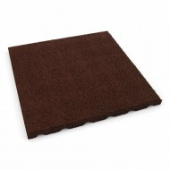 Červená gumová certifikovaná dopadová dlažba FLOMA V25/R15 - 100 x 100 x 2,5 cm - zvětšit obrázek