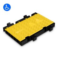 Černo-žlutý plastový modulární kabelový most s víkem DEFENDER MIDI 5 2D HV - 50 x 32,5 x 5