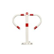 Bílo-červený ocelový parkovací sloupek Rambo - 55 x 60 cm