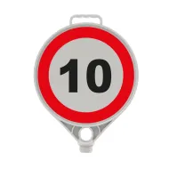 Plastová (PPC) dopravní výstražná značka Nejvyšší povolená rychlost 10 km FLOMA - 28 x 28 