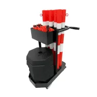 Bílo-červený ocelový gumový sloupek (sada) M - 6 x 100 cm