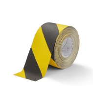 Černo-žlutá korundová snímatelná protiskluzová páska FLOMA Hazard Standard Removable - 18,
