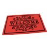 Červená textilní vstupní rohož FLOMA Welcome - Deco - délka 45 cm, šířka 75 cm, výška 0,3 