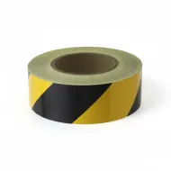 Černo-žlutá pravá reflexní výstražná páska - 45 m x 5 cm