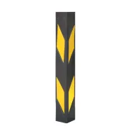 Černo-žlutá gumová ochrana rohů zdí a stěn FLOMA WP47 - 60 x 10 x 1 cm
