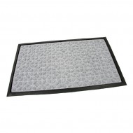 Šedá textilní gumová vstupní rohož FLOMA Rectangle - Deco - délka 45 cm, šířka 75 cm, výšk