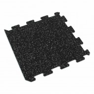 Černo-šedá gumová modulová puzzle dlažba (okraj) FLOMA FitFlo SF1050 - 47,8 x 47,8 x 0,8 c