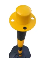 Černo-žlutý plastový skládací sloupek - 4 x 90 cm