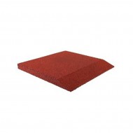Červená gumová krajová dopadová dlažba FLOMA V55/R00 - 50 x 50 x 5,5 cm - zvětšit obrázek