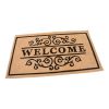 Béžová textilní vstupní rohož FLOMA Welcome - Deco - délka 45 cm, šířka 75 cm, výška 0,3 c