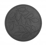 Šedý gumový zahradní nášlap FLOMA Leaves - 45 x 45 x 1,9 cm