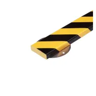 Černo-žlutá reflexní ochrana rohů zdí, stěn se šroubem - 100 x 4 x 1,1 cm