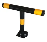 Černo-žlutý ocelový sklopný parkovací sloupek - 6 x 50 x 40 cm