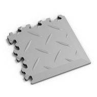 Šedý PVC vinylový rohový nájezd Fortelock 2016 (diamant) - 14 x 14 x 0,7 cm