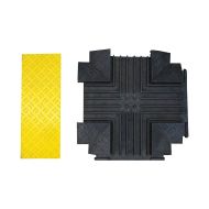 Černo-žlutý plastový kabelový most křižovatka (4x35x35, 1x35x40) FLOMA CPR27 - délka 80 cm