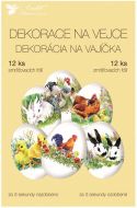 Smršťovací dekorace na vejce Domácí zvířata 12 ks