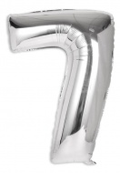 Nafukovací číslice, stříbrná folie 40cm číslice 7 - zvětšit obrázek