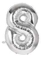 Nafukovací číslice, stříbrná folie 40cm číslice 8 - zvětšit obrázek