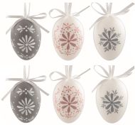 Velikonoční vejce plastová Květy 6 cm na zavěšení, 6 ks v sáčku