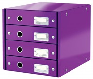 Zásuvkový box Leitz Click-N-Store 4 zásuvky - purpurová