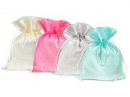 Sáček textil perleť 10x12cm mix barev - zvětšit obrázek