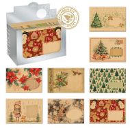 Obálka B6 NATUR s potiskem - mix vánočních motivů - zvětšit obrázek