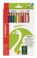 Pastelky 12ks trojhranne Green Trio