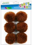 Kuličky POMPON 4 cm hnědé - zvětšit obrázek