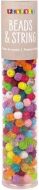 Barevné plastové korálky v tubě + šňůrka, 250 ks