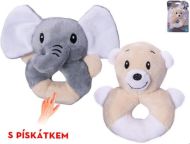 Zvířátko plyšové s pískátkem, 11 cm  - zvětšit obrázek