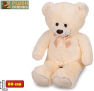 Plush Friends Medvěd plyšový béžový s mašlí, 80cm, 0+ - zvětšit obrázek