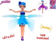 Panenka Víla svítící, 19cm, reagující na pohyb ruky s USB, 3 barvy