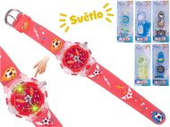 Hodinky náramkové analogové chlapecké na baterie se světlem, 6 druhů v krabičce - zvětšit obrázek