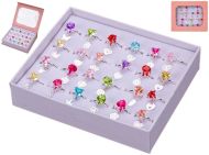 Sada prstýnků s přívěskem 24ks kov, v krabičce - zvětšit obrázek