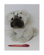 Pes mops sedící, plyš 25cm