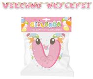  Papírová girlanda Všechno nejlepší - růžová 