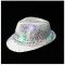 Klobouk disco stříbrný s LED světlem pro dospělé