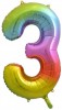 Balónek nafukovací č. 3 - 85cm, duhový 