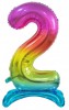 Balónek nafukovací č.2 - 74cm, duhový stojící 