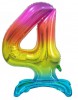 Balónek nafukovací č.4 - 74cm, duhový stojící 
