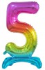 Balónek nafukovací č.5 - 74cm, duhový stojící 