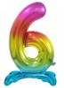 Balónek nafukovací č.6 - 74cm, duhový stojící 